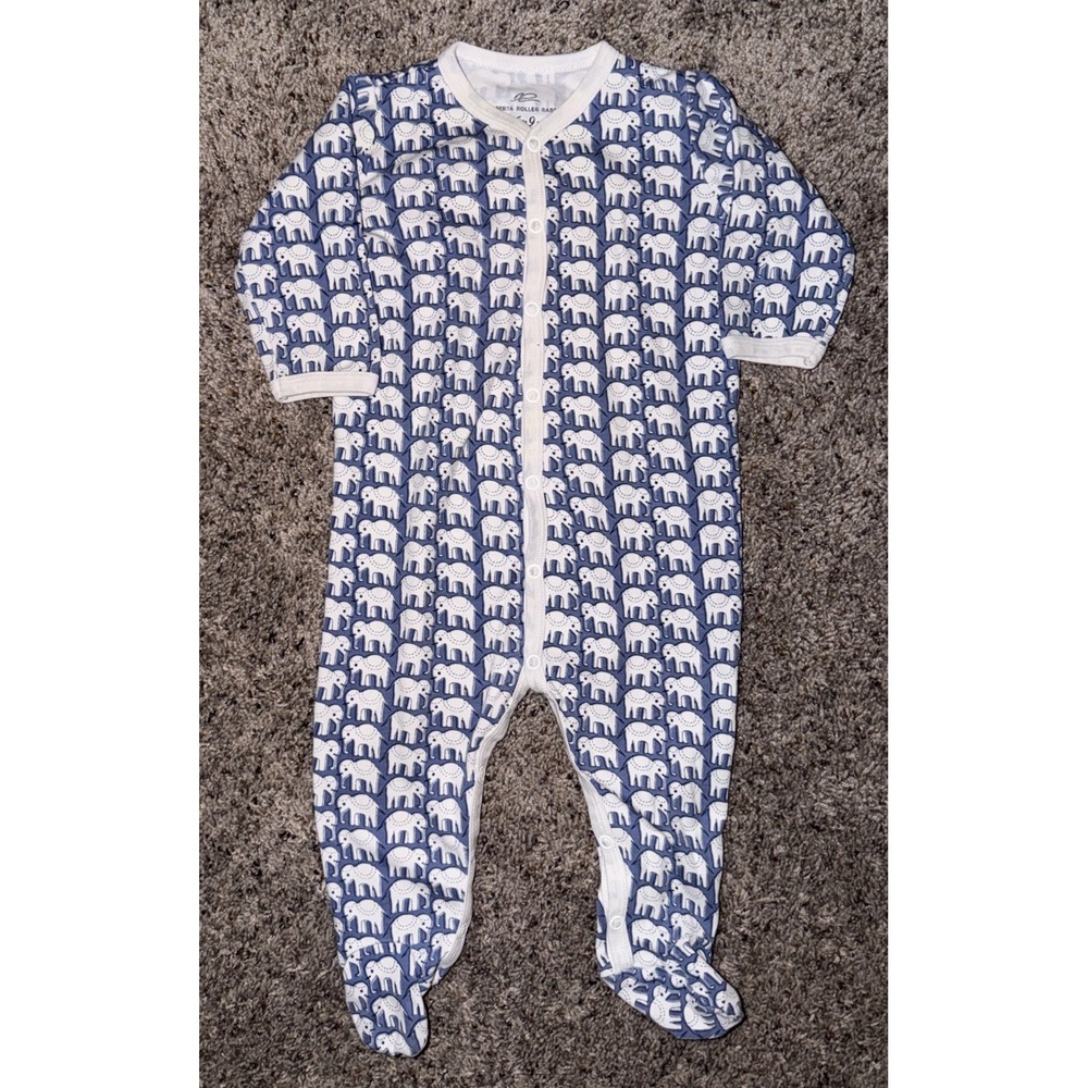 Roller Rabbit 100% Pima Cotton 6-9 Months Long Sleeve Roberto Elephant Pajamas